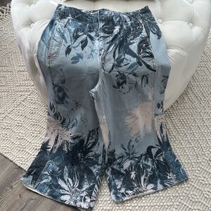 Pilcro Blue Floral Women's Flare Jeans